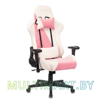 Кресло компьютерное Zombie VIKING X Fabric (белый/розовый)